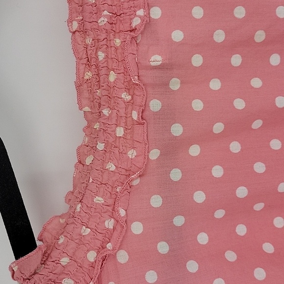 At Last Pink Polkadot CottageCore Blouse Size XL‎ - Picture 10 of 11